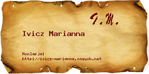 Ivicz Marianna névjegykártya